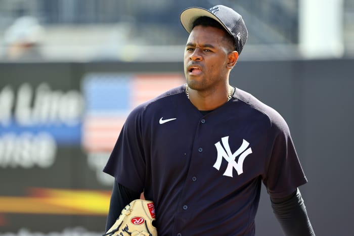 Yankees SP Luis Severino in spring training workout